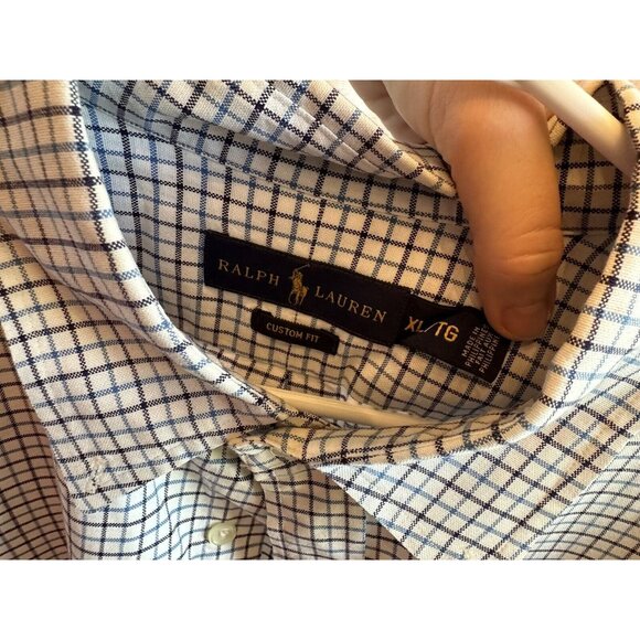 Ralph Lauren Men Shirt Button Up XL Blue Navy Check - Picture 3 of 8